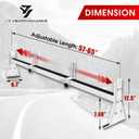 Ladder Rack for Van, Van Roof Rack Compatible with Chevy Express 1500 2500 3500 Ford Econoline GMC Savana Fullsize with Rain Gutter, Adjustable Length 57''-65'', 3 Bars, 800 Lbs, White