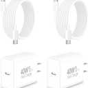 [Apple MFi Certified] iPhone 17 Charger Fast Charging, Rombica 4Pack 40W USB-C Charger Type-C Wall Chargers Dynamic Power Adapter + 6FT Type-C Cable for iPhone 17/17 Pro/17 Pro Max/16/15/iPad/AirPods