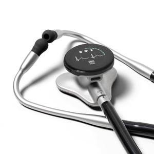 CORE 500 Digital Stethoscope  40x Amplification, Active Noise Cancellation, 3-Lead ECG, FDA-Cleared AI with Eko+, Full-Color Display, Reimbursement Eligible  Silver, COR501