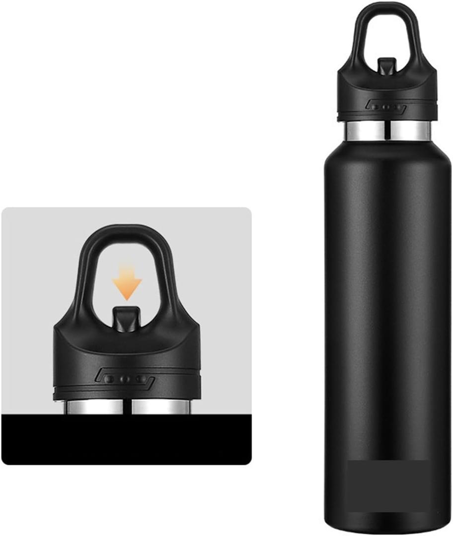 Stainless steel travel mug Outdoor portable travel mugs, office drinking cups, coffee cups, beverage cups, a good choice for friends(Business Black,680ml)