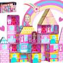 GobiDex Princess Magnetic Doll House Building Toys for Girls 3+, Pink Magnet Tiles for Kids Ages 4-8 STEM Sensory Toys for Toddlers Birthday Gifts for Girls 3+ Year Old