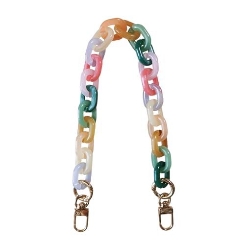 Hongvarey Acrylic Chain Strap for Women Handbag,Purse Chain Strap Replacement,Bag DIY Chain Accessories-Colorful Green Purple 38CM