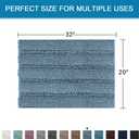 H.VERSAILTEX Bath Mats for Bathroom Non Slip Luxury Chenille Striped Bath Rug Absorbent Non Skid Fluffy Soft Shaggy Rugs Washable Plush Carpet Mats for Bath Room, Tub