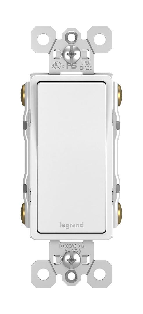 Legrand radiant TM874WCC6 15 Amp Rocker Wall Switch, 4-Way Decorator Light Switches, White (1 Count)