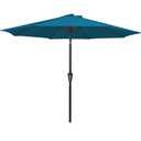 MEWAY 9ft Patio Umbrella Outdoor Table Umbrellas with Push Button Tilt and Crank, Market Umbrella 8 Sturdy Ribs for Deck, Garden, Pool and Backyard, Lake Blue