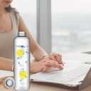 Sursip 32 oz Glass Water Bottle - Nylon Bottle Protection Sleeves, Bamboo Lid, And 1L Time Marked Measurements, Reusable, Eco-Friendly, Safe for Hot Liquids Tea Coffee Daily