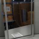 LED Bathroom Mirror, 16 x 24 Inch Anti-Fog Bathroom Mirror with Lights, Stepless Dimmable Lighted Bathroom Mirrors for Wall, Rectangle Bathroom Vanity Mirror with Front and Backlight, Vertically Only