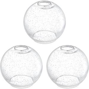 3 Pack 6.3 Inch Clear Seeded Glass Lamp Shade Pendant Ceiling Chandelier Wall Sconce Light Replacement Glass Shade Fixture Over Sink Kitchen Island