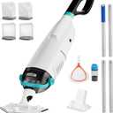 3-in-1 Cordless Handheld Pool Vacuum Kit-20GPM Real Suction,60min Run-Time,40m Fine Mesh Filter,Aluminum Pole &Swivel Head,Leaf Net&Floating Dispenser for Hot Tubs,Inground&Above Ground Pools-Green