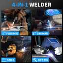 4 in 1 MIG Welder, 110/220V 145A Gas/Flux MIG/Stick/Lift TIG
4 in 1 Gas/Gasless Flux Core MIG/Lift TIG/Stick Welding Machine, Wire Feed Welder with Synergic Control