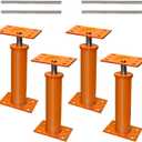 House Jacks for Leveling, 11"-17" Adjustable House Jack Post Basement Floor Jack, Floor Joist Jack Steel Telescoping Jacks, Heavy Duty House Foundation Jacks for Leveling Crawlspace Permanent (11-17 inches / 4 Pack, Orange)