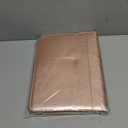 Darolin [Zippered] Portfolio Padfolio Organizer Binder with Clipboard, Leather Business Interview Resume Document Holder Folder Planner Organizer for Office Conference Notepad Bag for Women - RoseGold