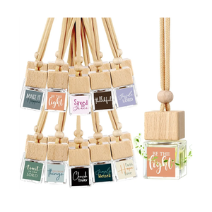 Teenyyou 10 Pcs Christian Appreciation Gifts for Church Christian Car Hanging Ornament Empty Glass Essential Oil Diffuser Religious Inspirational Biblical Gifts for Women School Church Supplies