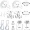 Breast Pump Compatible with Spectra S1 S2 9 Plus, Full Replacement Kit Include 19mm Flange,Duckbill Valve,Backflow Protector,Tubing and Bottle,Non-Spcetra Original