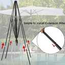 Blissun Rectangular Patio Umbrella, Table Market Umbrella with Tilt and Crank, Outdoor Umbrella for Garden, Deck, Backyard, Pool and Beach