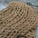 Maetoow Chenille Chunky Knit Blanket Throw 4050 Inch, Handmade Warm & Cozy Blanket Couch, Bed, Home Decor, Soft Breathable Fleece Banket, Christmas Thick and Giant Yarn Throws, Khaki