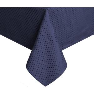 TEKTRUM Heavy Duty 60 X 120 inch Rectangular Elegant Waffle Weave Check Jacquard Tablecloth Table Cover-Waterproof/ Stain Resistant/ Wrinkle Free-Great for Dinner, Banquet, Parties, Wedding (Navy Blue)