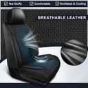 for Ford F150 Seat Covers Full Set 2009-2024 2025 2026 & F250 F350 F450 2017-2026 XL XLT Lariat Platinum and More Trims Breathable Ice Silk Leather & Waterproof Seat Protector(Black)