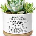 Thank You Teacher Appreciation Gift, Succulent Planter, Flower Cactus Plant Pot, Appreciation Gifts for Teachers Mom Women, Teacher Gifts Thank You for Helping Me Grow (No Plants)