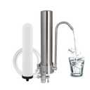 Amwater Countertop Water Filtration System, 5-Stage Stainless Steel Countertop Filter, 8000 Gallons Water Filter-Reduction of Lead, Chlorine, Heavy Metal Bad Odors (1 Filter Included)