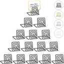 Urban Deco 26pcs Square Place Card Holder Stand - Metallic Table Number Holders, Mini Table Card Holder Table Picture Stands for Menu Memo Clip, Wedding, Party, Birthday (Black)
