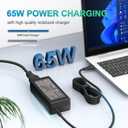 Dzytnsy 65W USB C Laptop Charger Compatible with HP Chromebook/Lenovo/Dell/Acer and More Chromebook Type C Power Cord