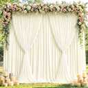 10x10ft Ivory Backdrop Curtain Panels for Parties - Wrinkle Free Polyester Photo Curtain Backdrop Wedding Back Drop Fabric Drapes for Party Decorations Background for Photography