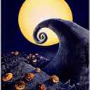 8x10ft Polyester Halloween Nightmare Backdrop Horrible Moon Night Pumpkin Magical Trick Or Treat Background for Kids Adults Party Decorations Scary Photo Banner Props