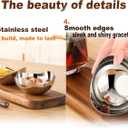 304 Stainless Steel Oval Serving Bowl Salad Fruit Bowl for Kitchen Counter Home Decorative Bowls for Veggies,Candy,Nut,Silver (8", Oval)
