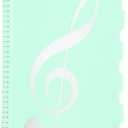 MECCANIXITY Sheet Music Folder Display 20 Sleeves 40 Pages Spiral Binder Organizer, Letter Size 8.5 x 11 Paper A4 Documents Storage Holder Bag (Light Green Sticker)