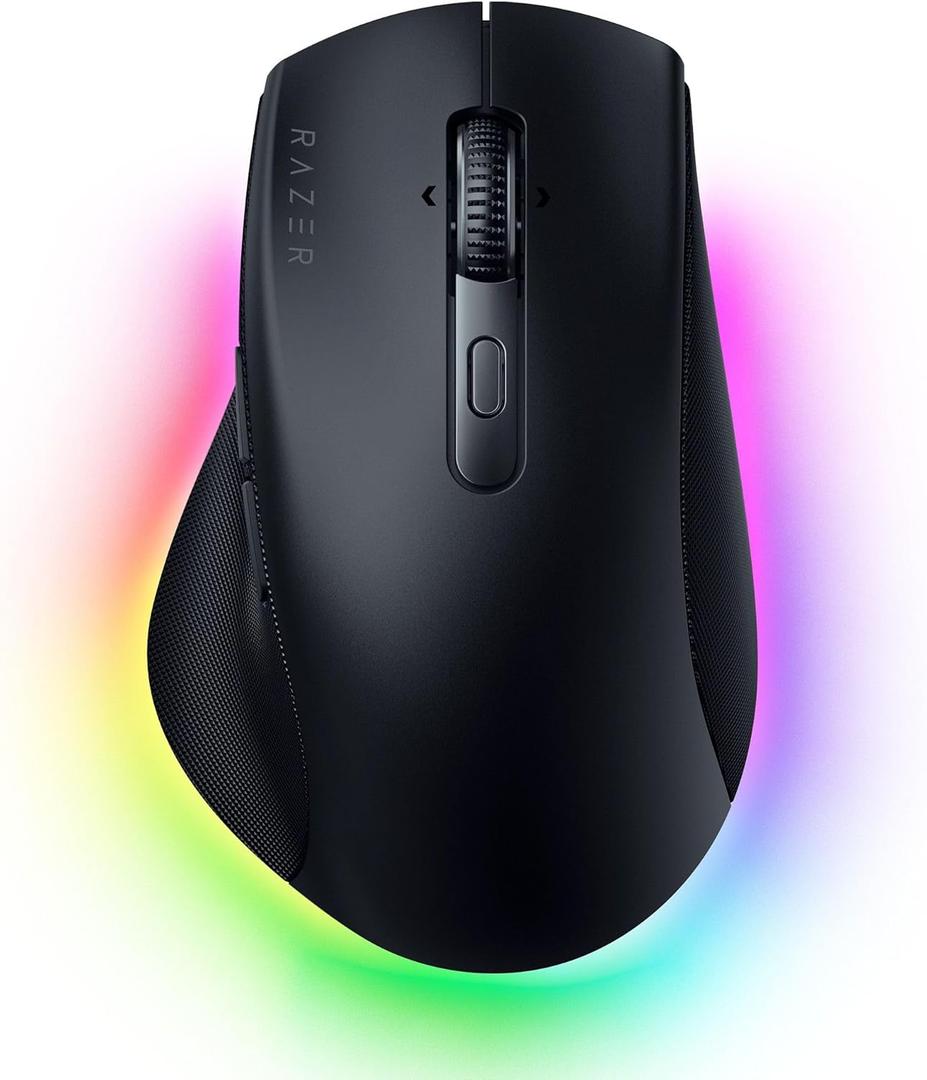 Razer Pro Click V2 Wireless Mouse: Right-Handed Ergonomic Design with Thumb Rest - AI Prompt - Long Battery Life - Multi Device Connectivity via 2.4GHz, Bluetooth, or USB C Wired Mode - Chroma RGB