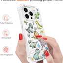 Hungo Compatible for iPhone 16 Pro Case for Women Girls Clear Design Cute,Girly Designer Aesthetic Protector Lovely Dinosaurs Animal Kawaii