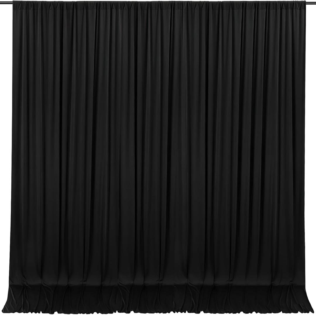 MoKoHouse 10ft x 8ft Black Backdrop Curtains Black Drape for Backdrop Halloween Thick Solid Fabric Cloth Backdrop 2 Panels 5ft x 8ft