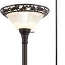 Luvkczc Victorian Floor Lamp, 70" Elegant Standing Lamp with Alabaster Glass Shade, Metal Pole & Heavy Base, Vintage Tall Corner Lamp for Bedroom, Living Room, Office. No Bulbs (1 Head)