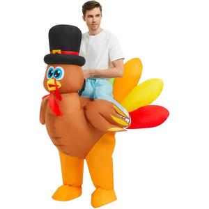 KOOY Thanksgiving Inflatable Turkey Costume for Adult, Thanksgiving Party Funny Turkey Suit Blow up Trukey Costumes, Christmas Costume