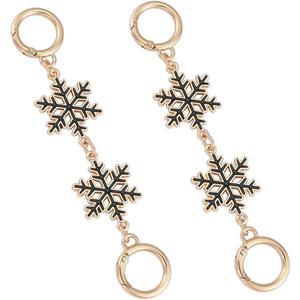 3 x Purse Extender Chain Gold Bag Extender Chain Purse Strap Extender Chain Christmas Charms for Crossbody Bag Handbags(Black Snow)