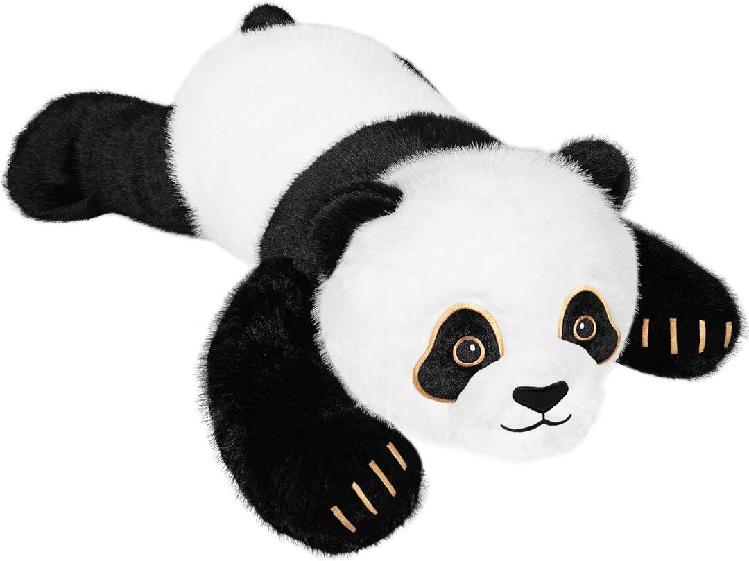 Plush Panda Stuffed Animal, Black and White Weighted Plush Pillow, 29" Soft Cuddly Toy, for Kids and Girls Birthday Christmas