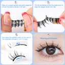 2 Pairs Magnetic Eyelashes Natural Look No Glue Needed False Eyelashes Kit without Eyeliner Reusable Fake Magnetic Eyelashes with Applicator Wispy Magnetic Lashes for All-Day (A)