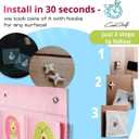 Room Hanging Storage Organizer, Fun & Colorful Storage & Organization for Clothes, Toys, & More. Wall & Door Attachable, Water-Resistant. Ideal for Kids' Room, Locker Kindergarten or Playroom (Pink)