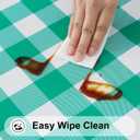 Smiry Rectangle Picnic Table Cloth, Elastic Waterproof Fitted Vinyl Tablecloths, Flannel Backed Buffalo Plaid Table Covers for Dining, Camping, Outdoor (White and Green, 30" x 72") 2 Pack, Green and Red