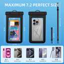 2 x IPX8 Floating Waterproof Dry Bag 2-Pack, 7.2 Inch Waterproof Phone Pouch for iPhone 16/15/14 Pro Max Galaxy S24/S23 Adjustable Lanyard + wrist strap Beach Swimming Travel Essentials Black