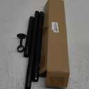 Closet Rod, Closet Rods for Hanging Clothes, 17 to 52 inch Adjustable Ceiling/Wall mounted Closet Hanging Rod, Heavy Duty Clothes Rod Clothing Bar, Closet Poles for Hanging Clothes for Wardrobe (Black)