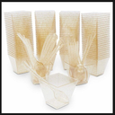 Zerodeko Elegant Dessert Cups 50pcs Tiramisu Party Cups Square Lidless for Tiramisu Pudding Snacks
