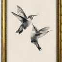 DR.RiftArt Hummingbird Wall Art Two Flying Birds Decor Painting, 24"L x 16"W