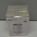 EKO Mini Desk Trash Can with Swing-Top Lid 0.4 Gallon Small Table Round Wastebasket for Office, Home, Car (White) (1.5 Liters)