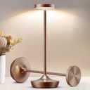 2 Pack LED Cordless Table Lamp RechargeableOutdoor Battery Operated Desk Lamp Touch 3 Color Dimming Portable Waterproof Night Light for Patio/Restaurant/Dining/Home (Coffee Brown)