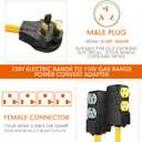 Tellegloww 1.8 FT 220 to 110 Adapter NEMA 10-50P to 4X 5-20R/15R with 20 Amp Circuit Breaker, 220/250V Electrical Stove/Range/Oven Male Plug Gas 110/125V Power Convert Adapter