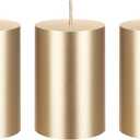 Mega Candles 3 pcs Unscented Solid Gold Pillar Candles, Hand Poured Premium Wax Candle 2 Inch x 3 Inch, Home Dcor, Spas, Weddings, Occasions, Party, Centerpieces, Holidays, Vigils, Prayers
