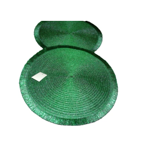 NEW 4 GREEN Metallic PLACEMATS 15" Round Holiday