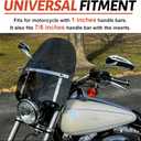 ECOTRIC Universal Tinted Windshield 18"x16" Compatible with Yamaha Honda Suzuki Harley Kawasaki Motorcycle Smoke Windscreen Durable